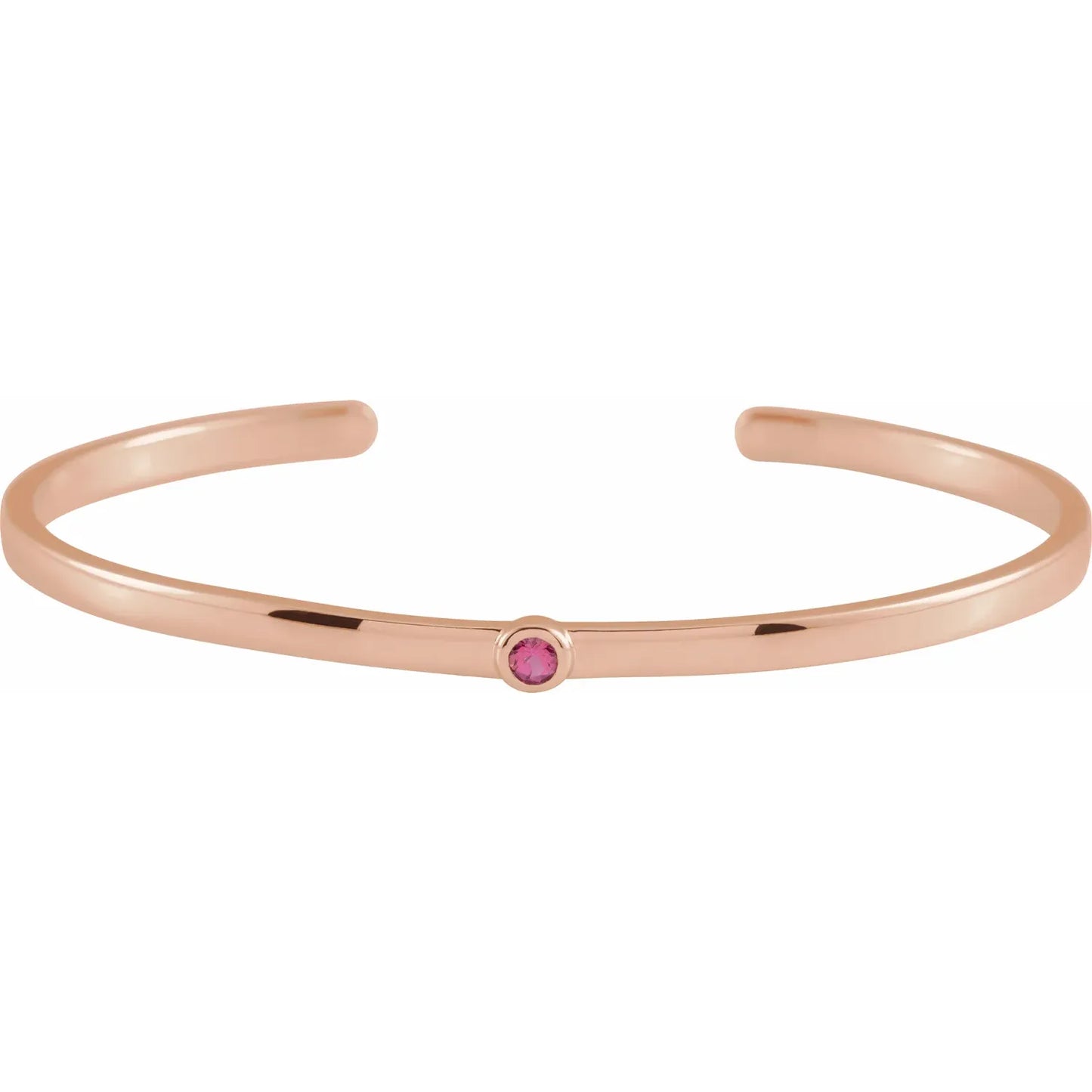 14K Rose Gold Family Birthstone Cuff Bracelet