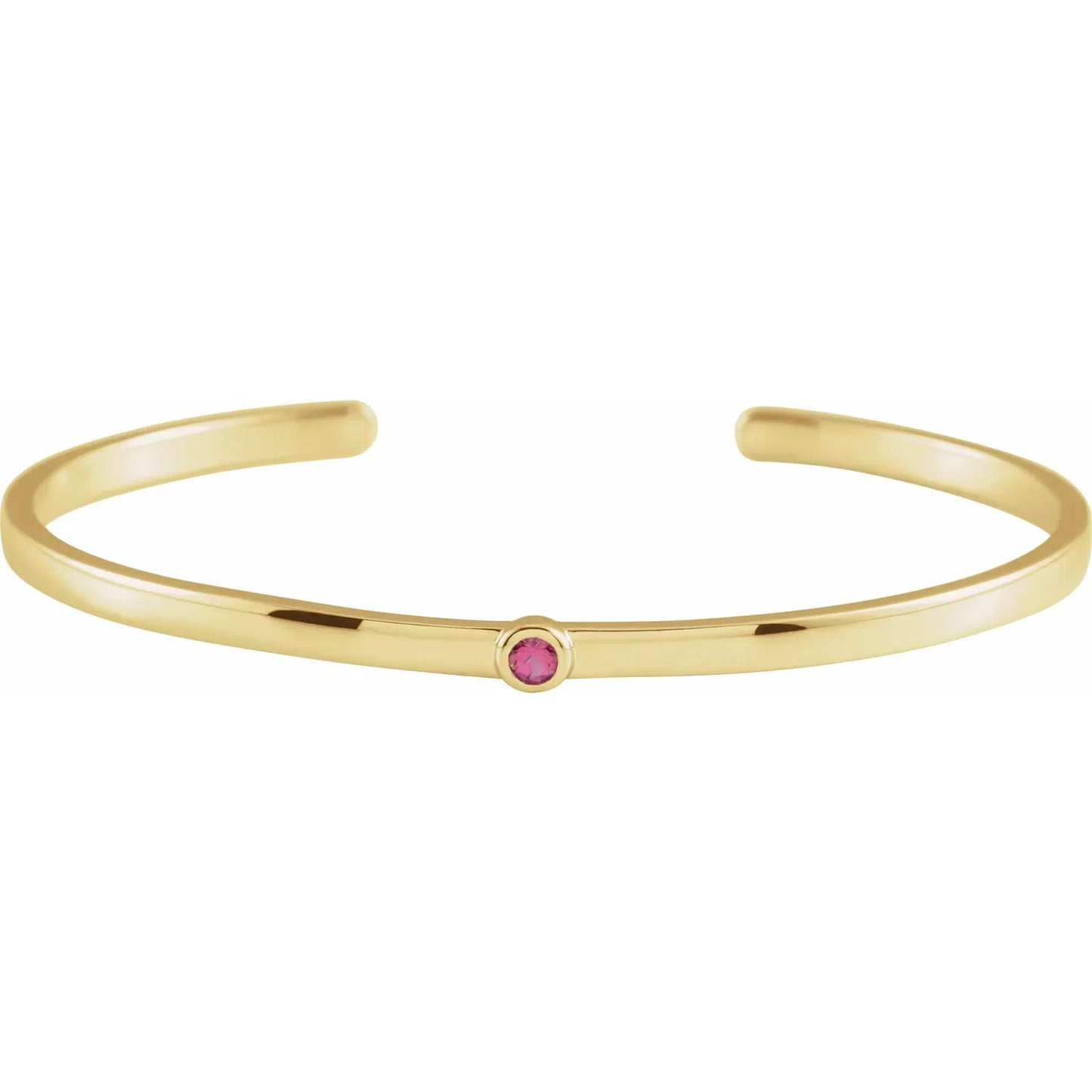 14K Yellow Gold Family Birthstone Cuff Bracelet