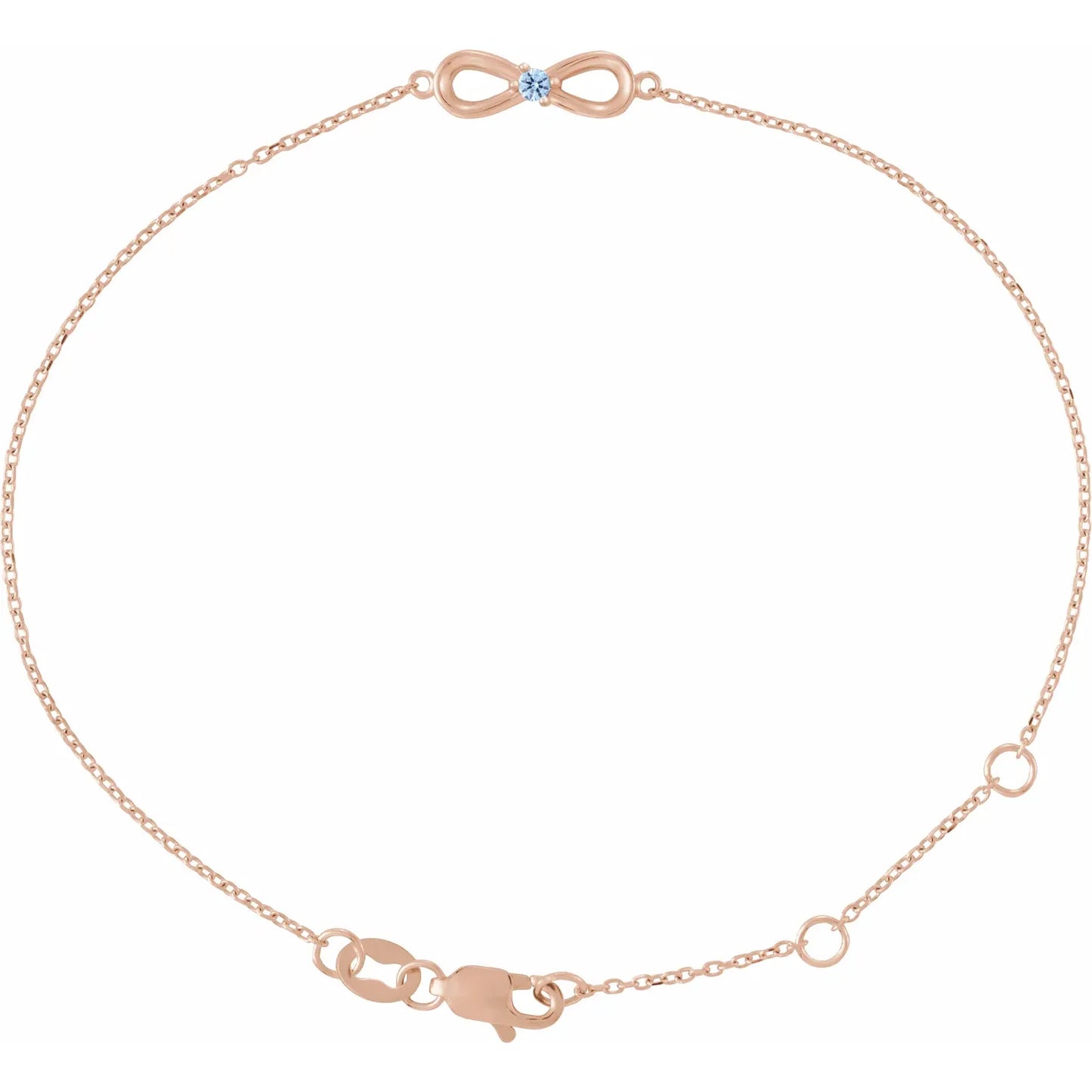 14K Rose Gold Infinity-Inspired Family Birthstone Bracelet