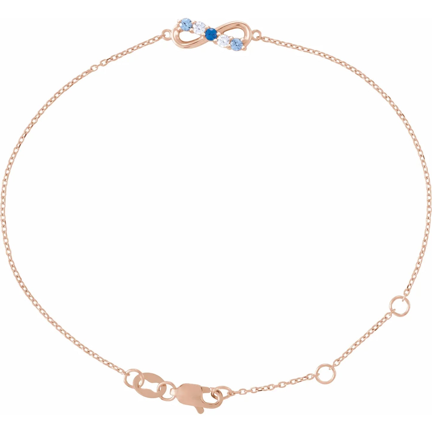 14K Rose Gold Infinity-Inspired Family Birthstone Bracelet