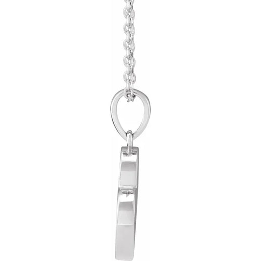 14K White Gold Family Heart 16-18" Birthstone Necklace