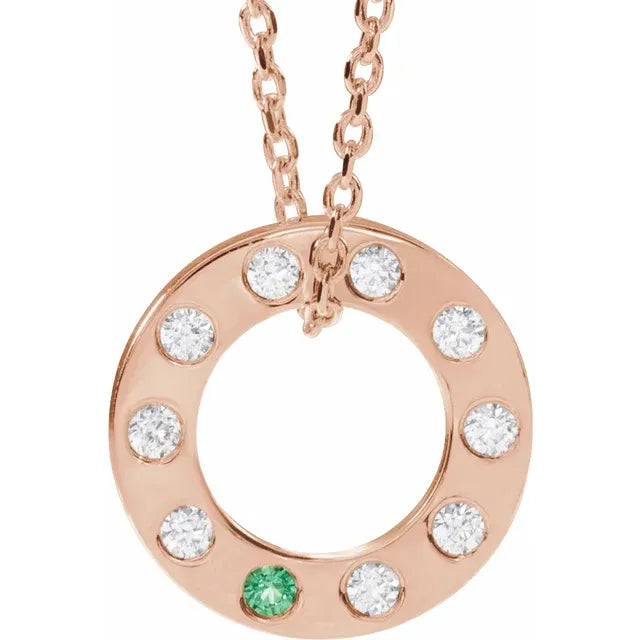 14K Rose Gold .07 CTW Natural Diamond Loop Family 16-18" Necklace