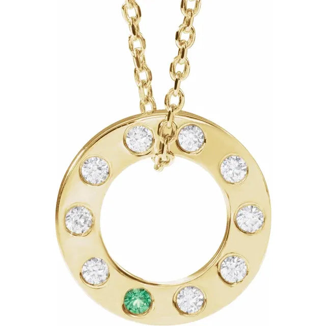 14K Yellow Gold .07 CTW Natural Diamond Loop Family 16-18" Necklace