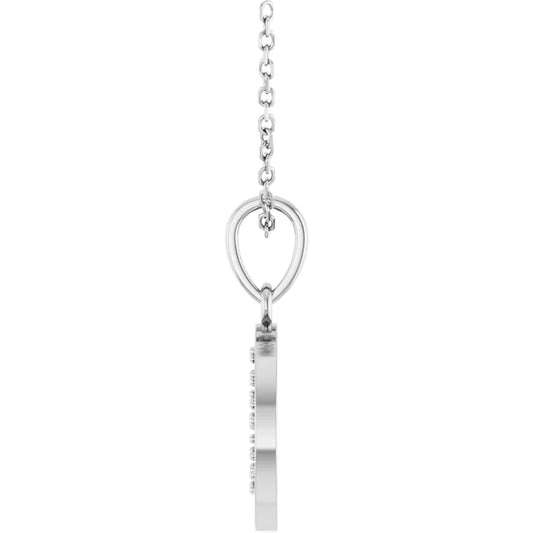 14K White Gold 1.5 mm Round Family Tree 16-18" Necklace
