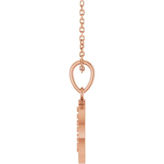 14K Rose Gold 1.5 mm Round Family Tree 16-18" Necklace