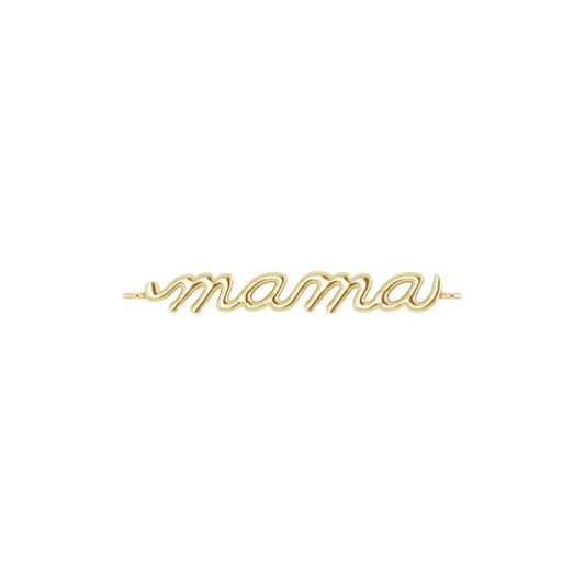 14K Yellow Gold Lowercase Script Mama 6 1/2-7 1/2" Bracelet