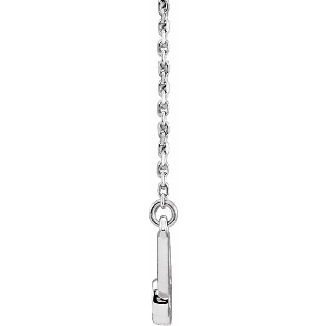 14K White Gold Family Birthstone Bezel-Set Bar 16-18" Necklace