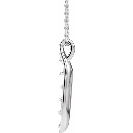 14K White Gold Family Peas in a Pod 16-18" Necklace