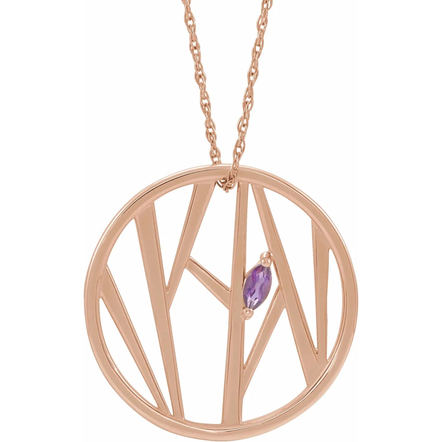 14K Rose Gold Tree Branch Family 16-18" Necklace