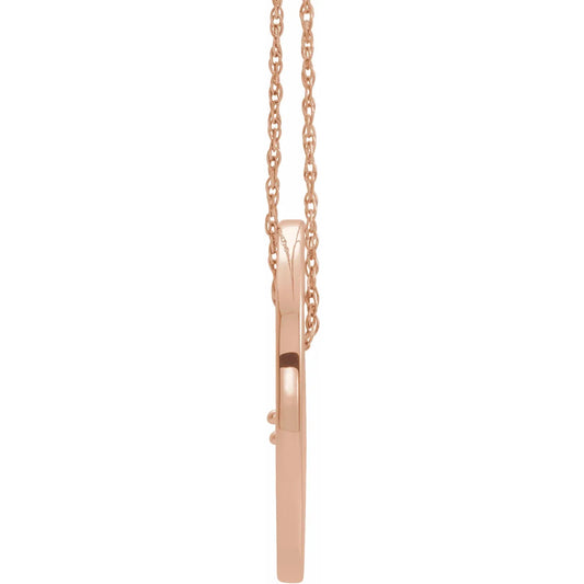 14K Rose Gold Tree Branch Family 16-18" Necklace