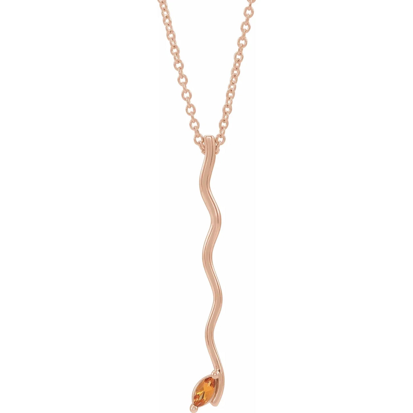 14K Rose Gold Family Scattered Bar 16-18" Necklace