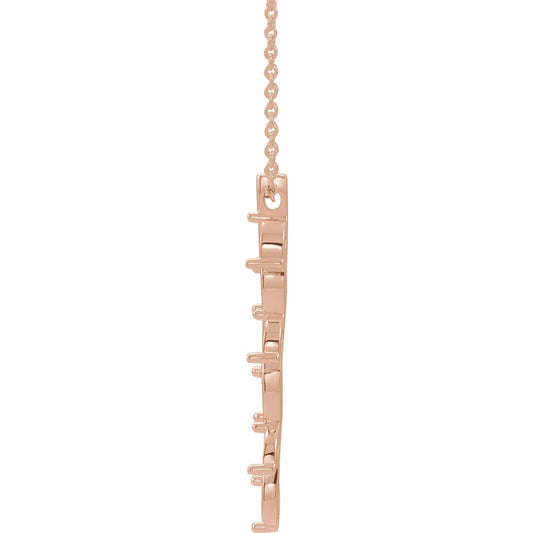 14K Rose Gold Family Scattered Bar 16-18" Necklace