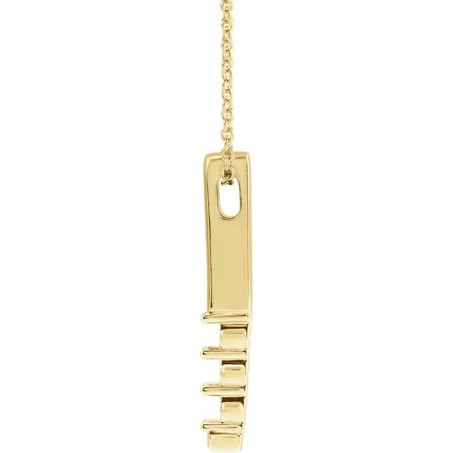 14K Yellow Gold Family Birthstone Bar 16-18" Necklace