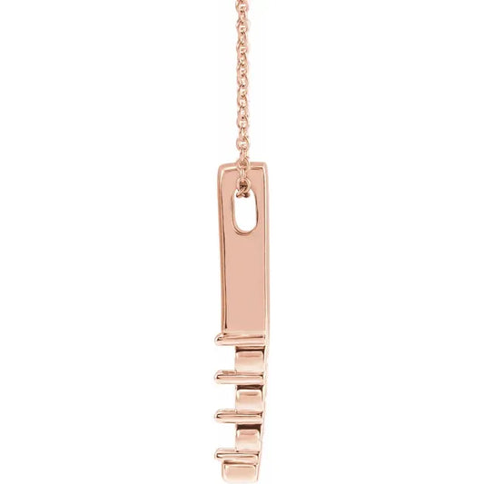 14K Rose Gold Family Birthstone Bar 16-18" Necklace