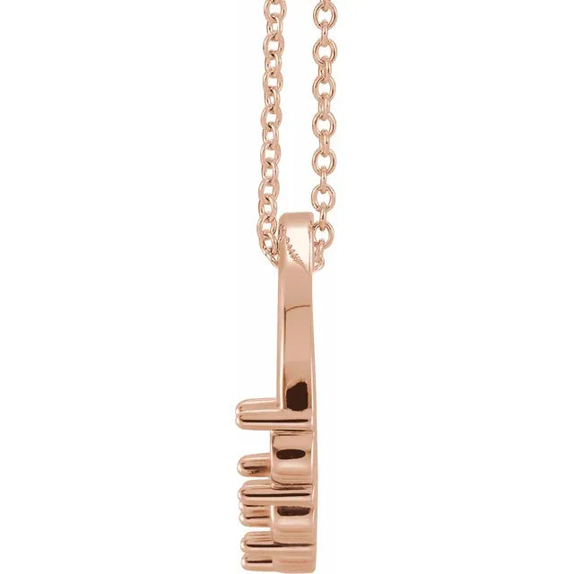 14K Rose Gold Circle Birthstone Necklace with 16" - 18" chain