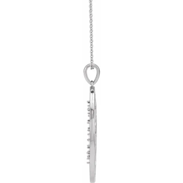 14K White Gold Family Tree Birthstone Necklace