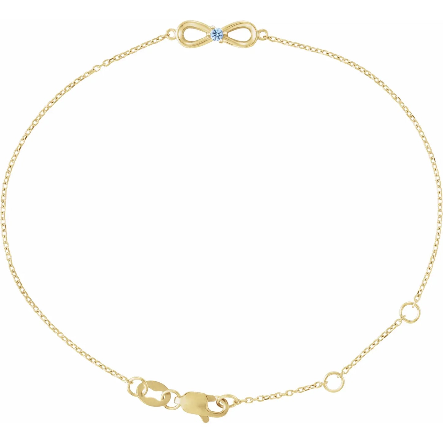 14K Yellow Gold Infinity-Inspired Family Birthstone Bracelet