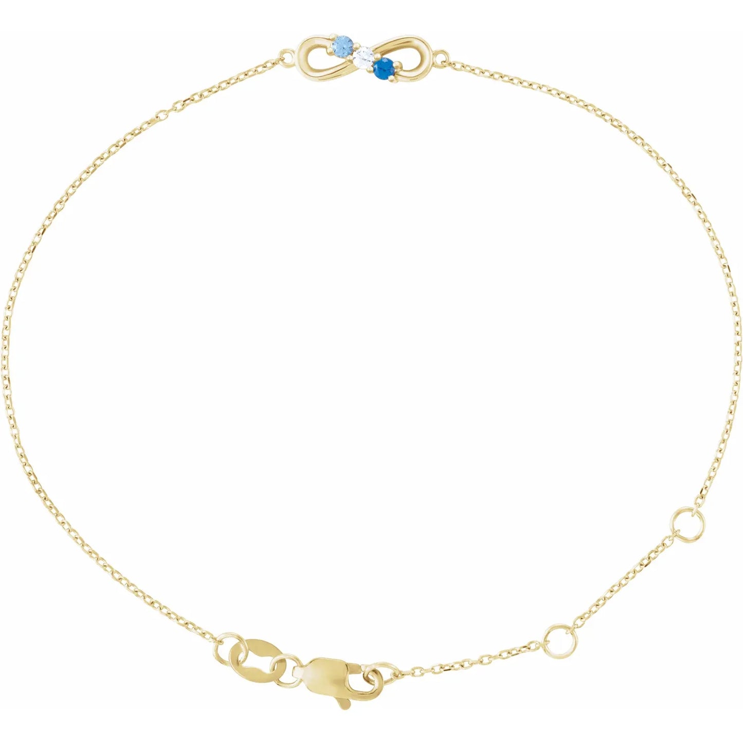 14K Yellow Gold Infinity-Inspired Family Birthstone Bracelet