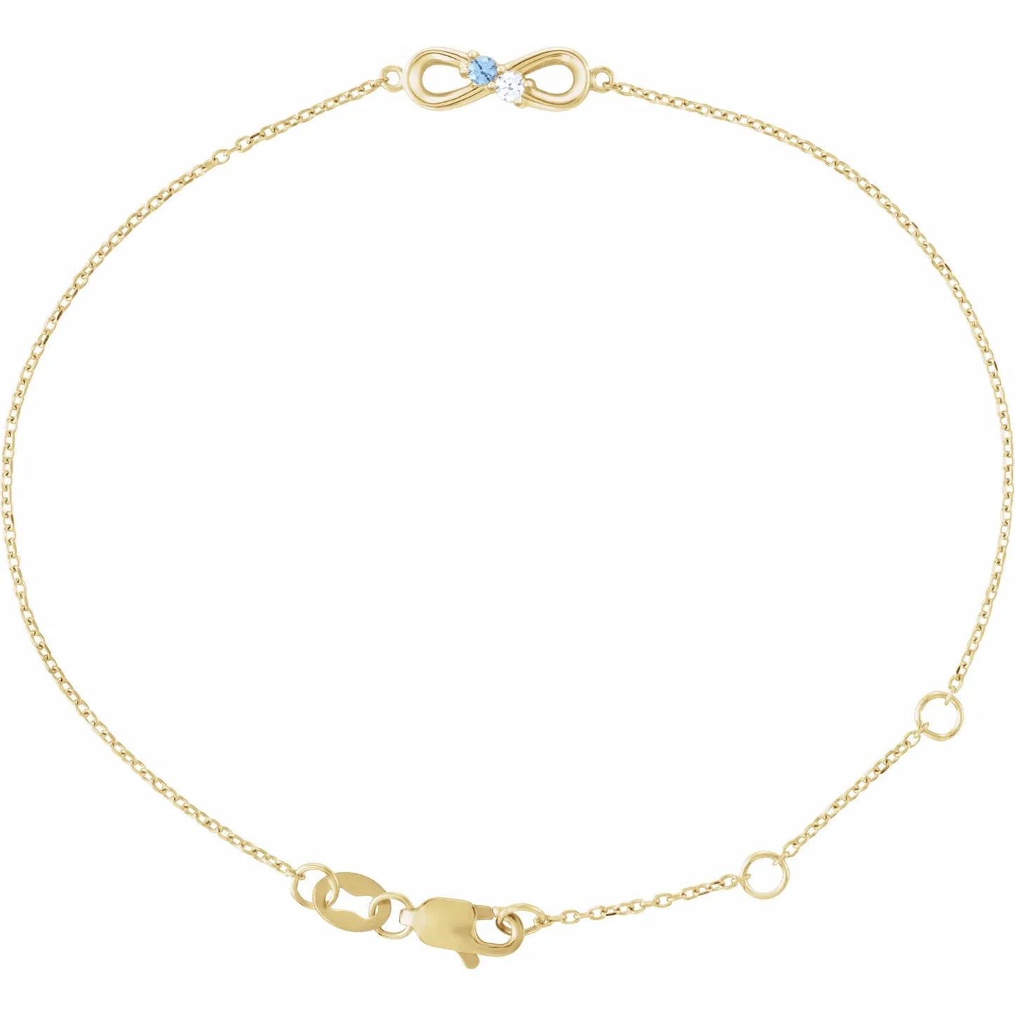 14K Yellow Gold Infinity-Inspired Family Birthstone Bracelet
