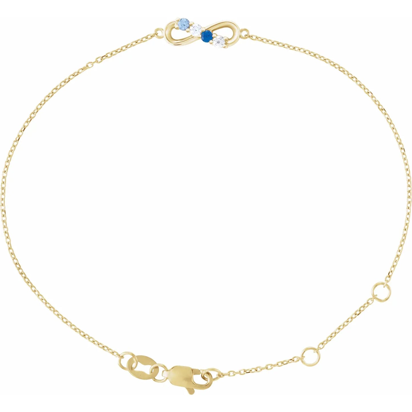14K Yellow Gold Infinity-Inspired Family Birthstone Bracelet