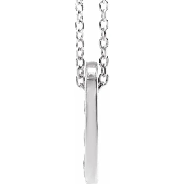 14K White Gold .07 CTW Natural Diamond Loop Family 16-18" Necklace