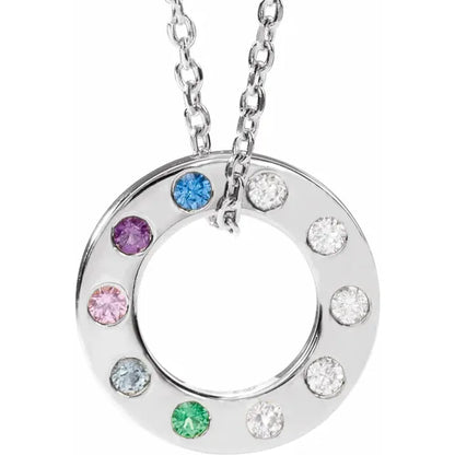 14K White Gold .07 CTW Natural Diamond Loop Family 16-18" Necklace