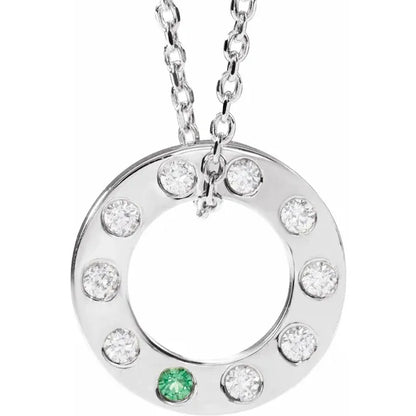 14K White Gold .07 CTW Natural Diamond Loop Family 16-18" Necklace