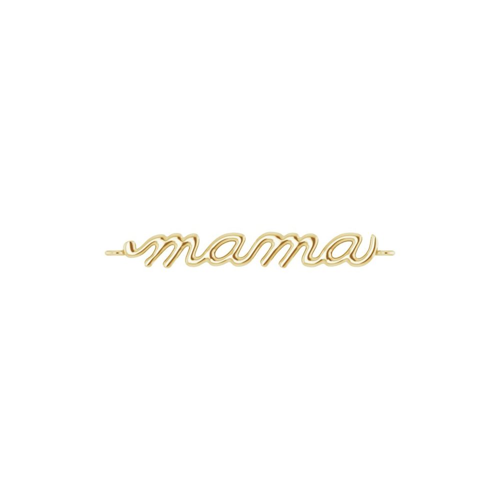 14K Yellow Gold Lowercase Script Mama 6 1/2-7 1/2" Bracelet