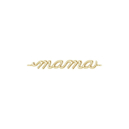 14K Yellow Gold Lowercase Script Mama 6 1/2-7 1/2" Bracelet