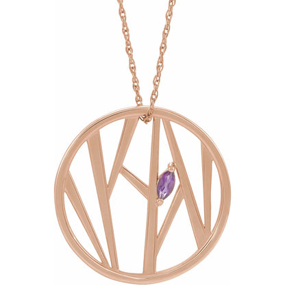 14K Rose Gold Tree Branch Family 16-18" Necklace