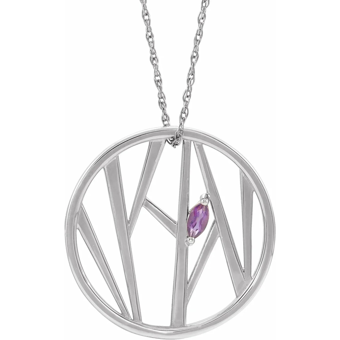 14K White Gold Tree Branch Family 16-18" Necklace