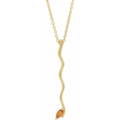14K Yellow Gold Family Scattered Bar 16-18" Necklace