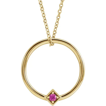 14K Yellow Gold Family Circle 16-18" Necklace