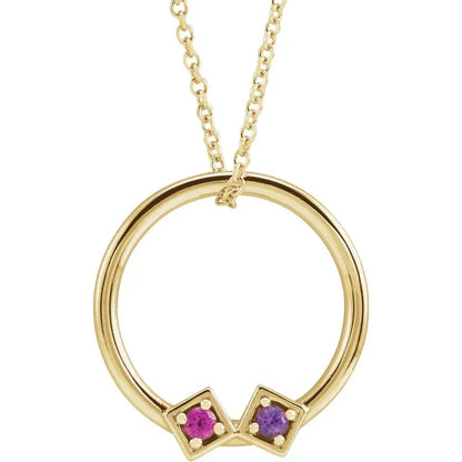 14K Yellow Gold Family Circle 16-18" Necklace