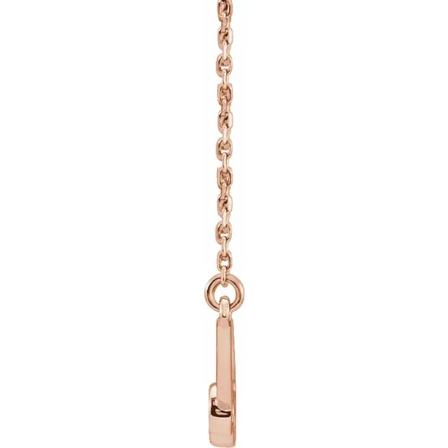 14K Rose Gold Family Birthstone Bezel-Set Bar 16-18" Necklace