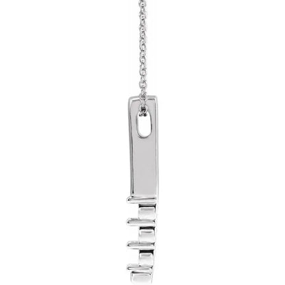 14K White Gold Family Birthstone Bar 16-18" Necklace