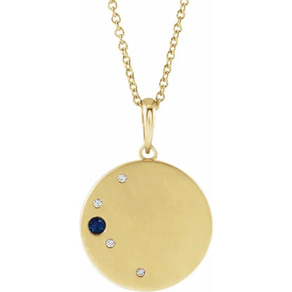 14K Yellow Gold .02 CTW Natural Diamond Family Birthstone Circle 16-18" Necklace