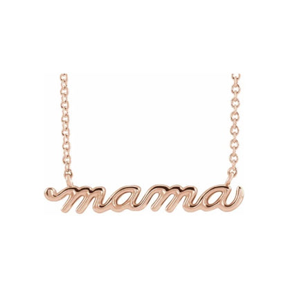 14KT Rose Gold Petite Script Mama 18" Necklace