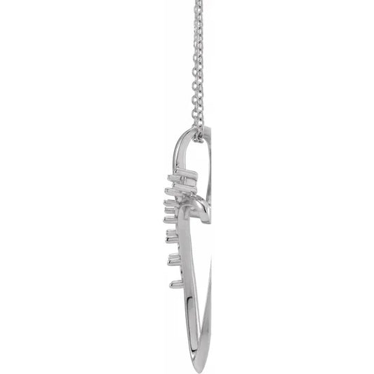 14K White Gold Family Birthstone Cross Necklace