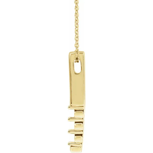 14K Yellow Gold Family Birthstone Bar 16-18" Necklace