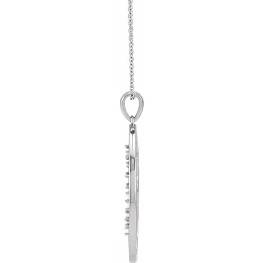 14K White Gold Family Tree Birthstone Necklace