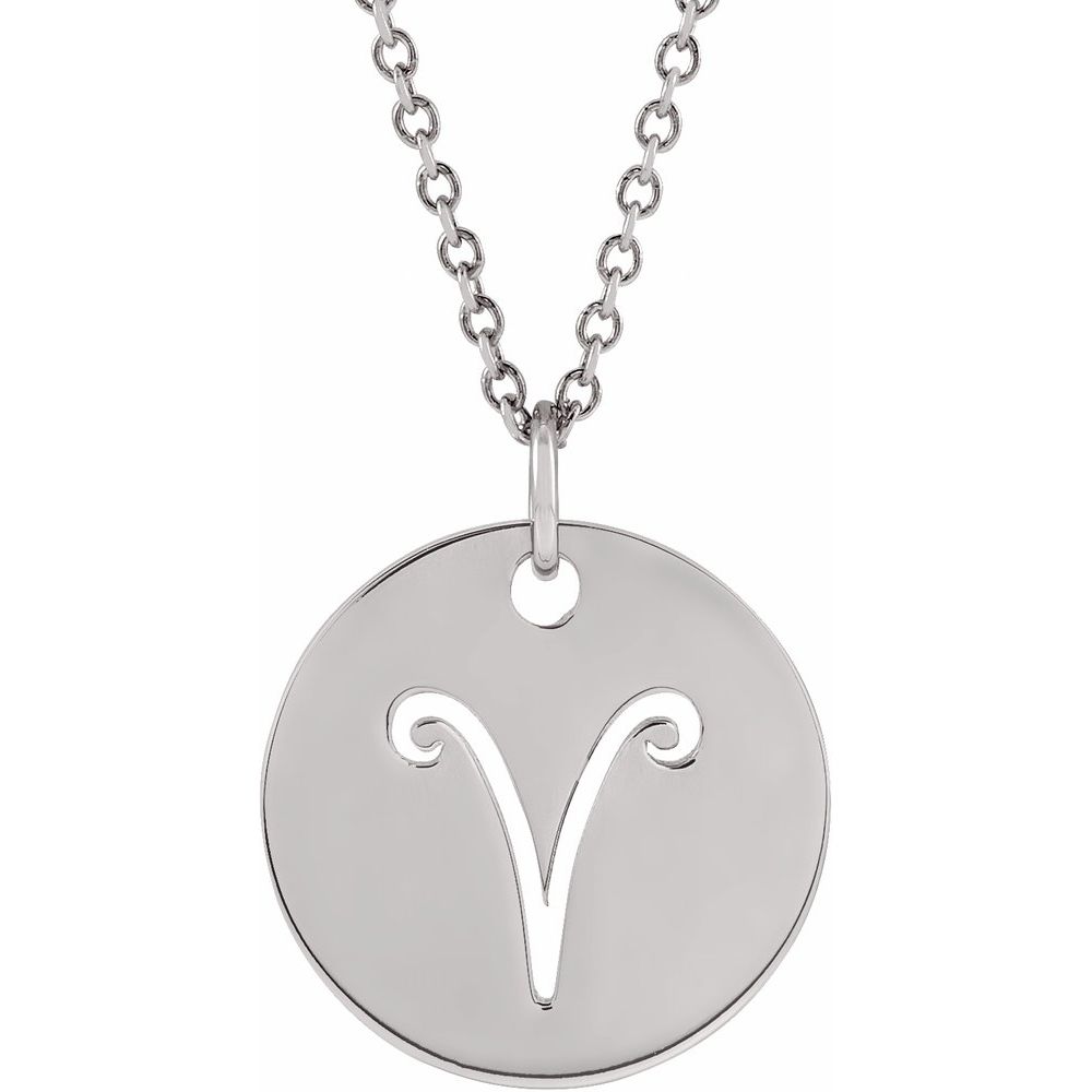 Sterling SIlver Zodiac Disc 16-18" Necklace