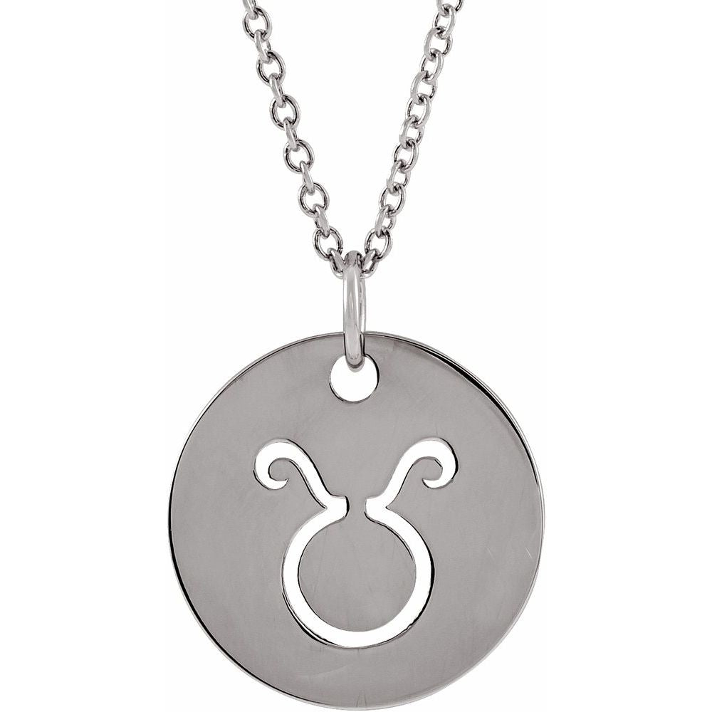 Sterling SIlver Zodiac Disc 16-18" Necklace