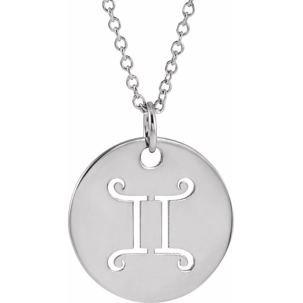 Sterling SIlver Zodiac Disc 16-18" Necklace