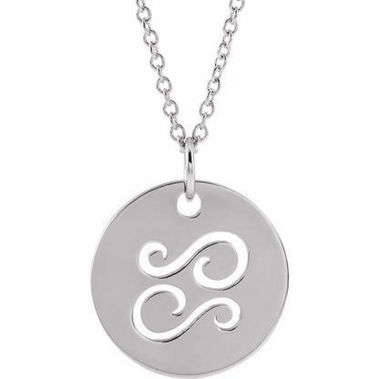 Sterling SIlver Zodiac Disc 16-18" Necklace