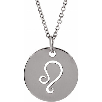 Sterling SIlver Zodiac Disc 16-18" Necklace