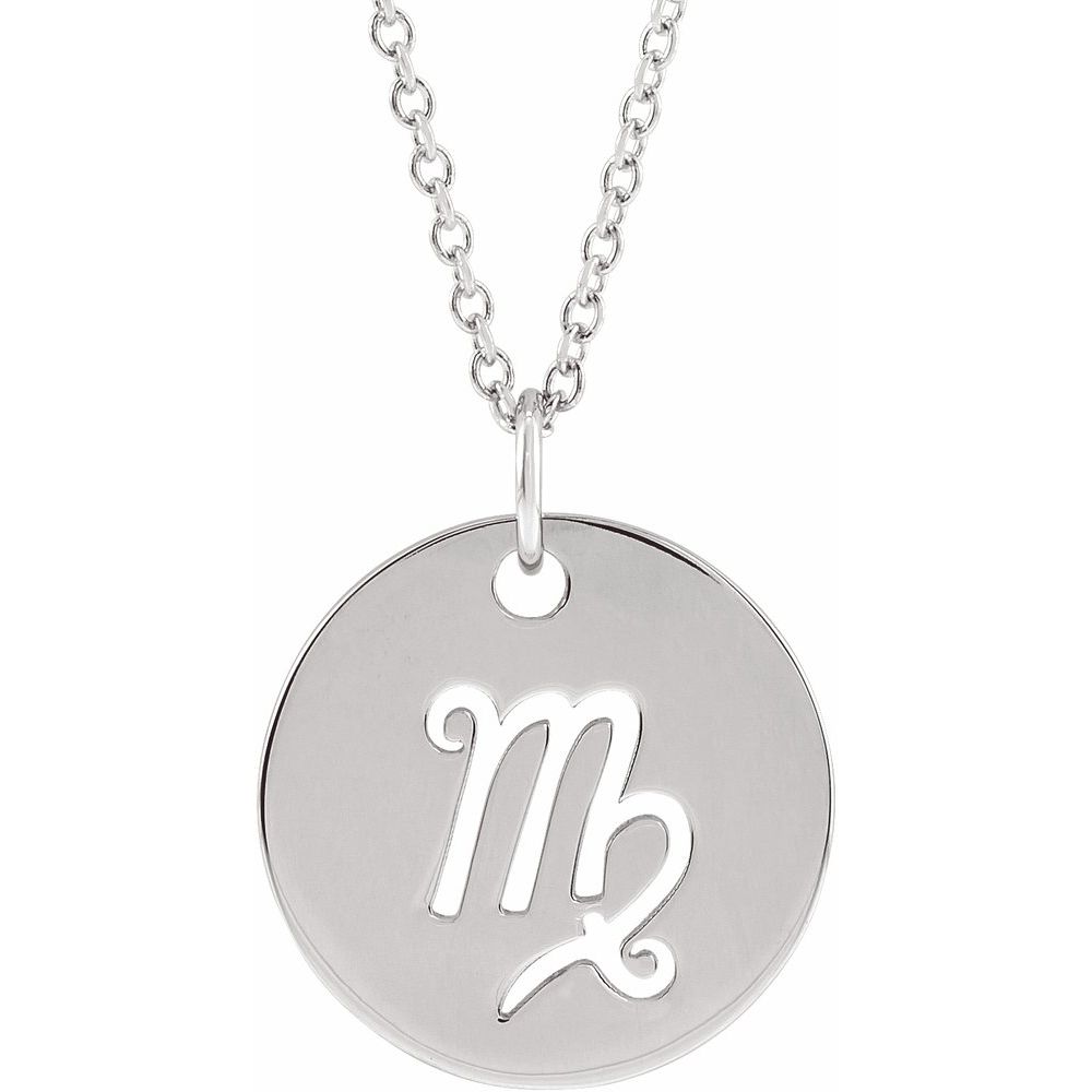 Sterling SIlver Zodiac Disc 16-18" Necklace