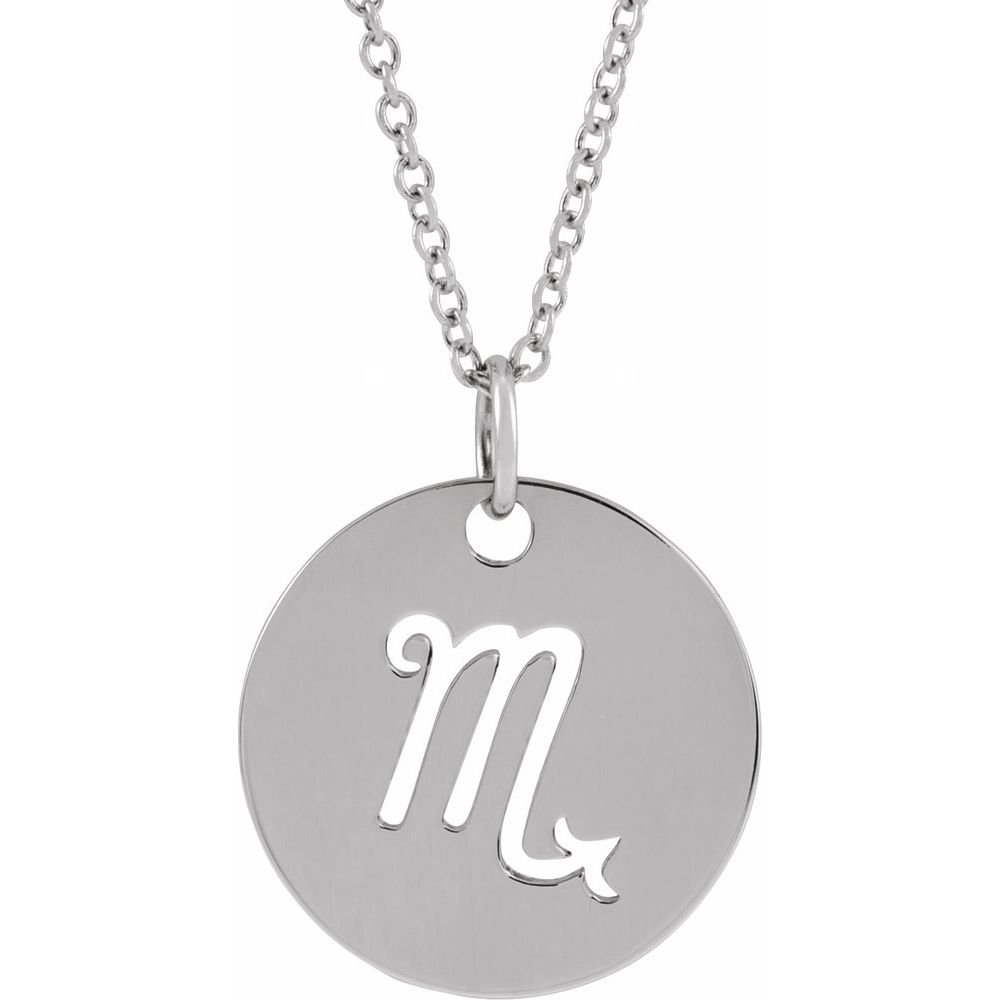 Sterling SIlver Zodiac Disc 16-18" Necklace