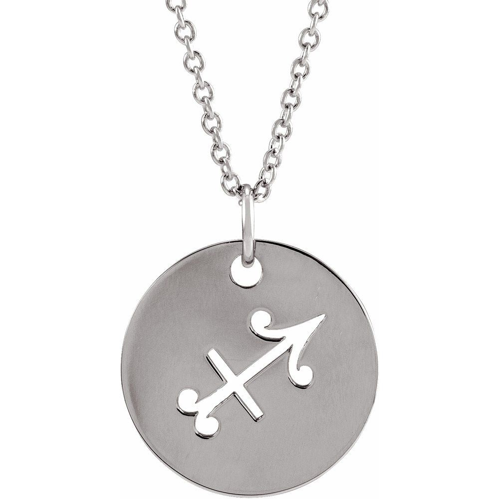 Sterling SIlver Zodiac Disc 16-18" Necklace
