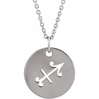 Sterling SIlver Zodiac Disc 16-18" Necklace